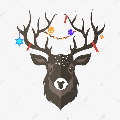 圣诞 挂着礼物鹿头