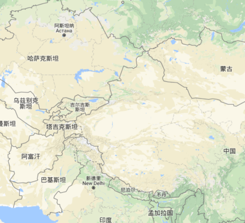 中国西部邻国地图