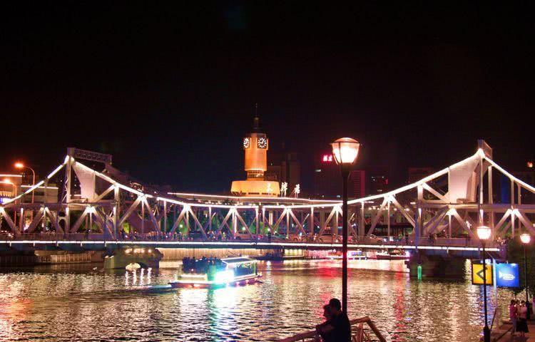 日新月异,流光溢彩,天津的夜海河的美