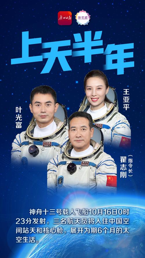 执行神舟十三号载人飞行任务的航天员乘组确定,计划16日0时23分发射