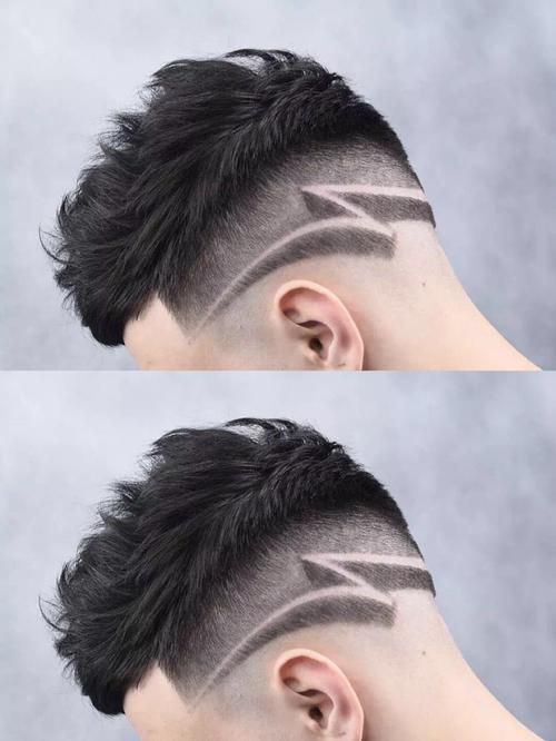 男生盖头镂空两侧刻痕,短发图片,发型图片