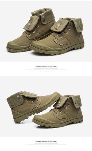 高帮帆布鞋男鞋春秋英伦马丁靴复古帕拉丁翻边女潮鞋