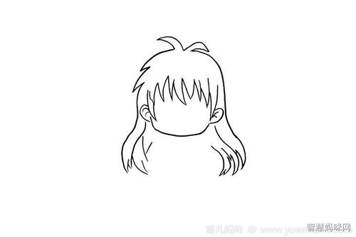 步骤3:完善所有的头发部分,一直以来都很喜欢这种漫画风的头发,感觉