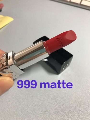 迪奥999 matte 无滤镜试色_试色_无滤镜_迪奥999_つく