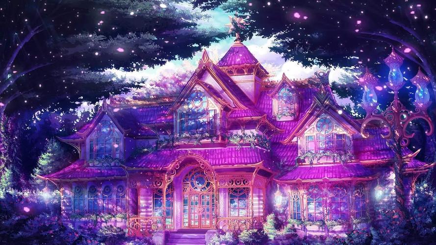 唯美天空之城魔法森林仙境插画视频素材_1920x1080