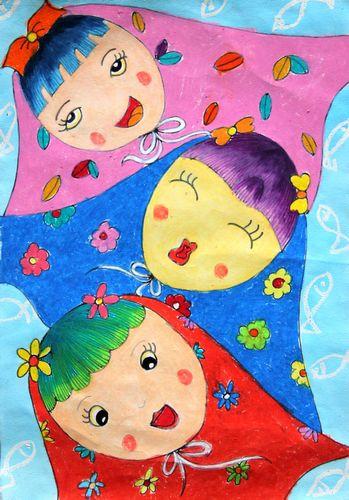 美丽的惠安女/少儿绘画作品/儿童画/网络美术馆_中国