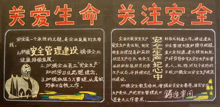 安全生产黑板报