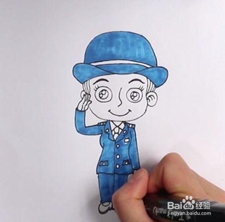 女警的简笔画怎么画