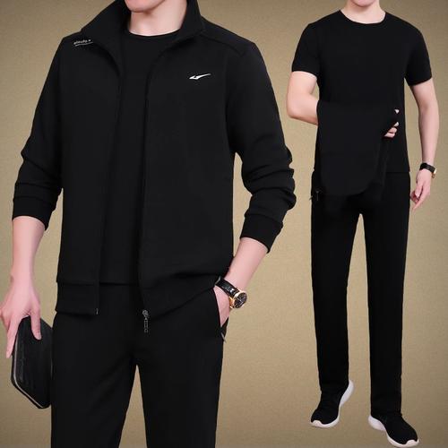 阿诗欧品牌中老年运动套装男春秋棉质男士休闲运动服装春秋新款中年