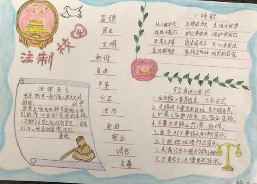 低年级同学设计制作法治宣传手抄报.