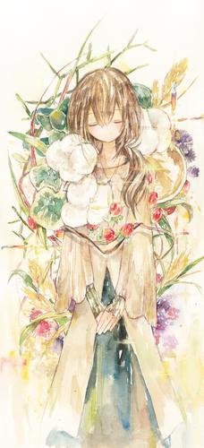 二次元 小清新 插画 简洁 唯美 动漫 美图 卡哇伊 图片 花 涂鸦 色彩