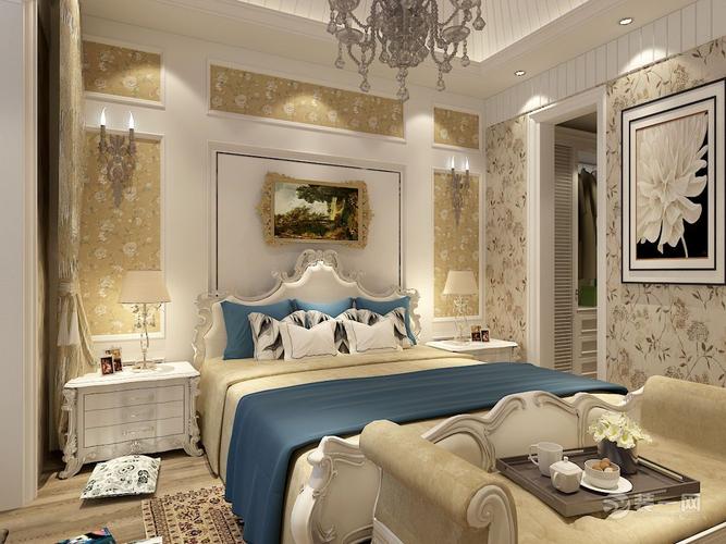 郑州装修公司怡丰森林湖简约欧式风格卧室装修效果图