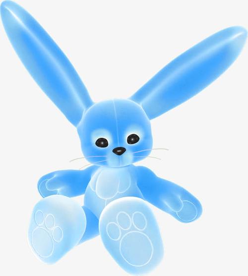 卡通手绘蓝色兔子