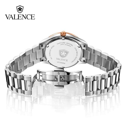 valence华轮时商务休闲手表男精钢男月相表情情侣表