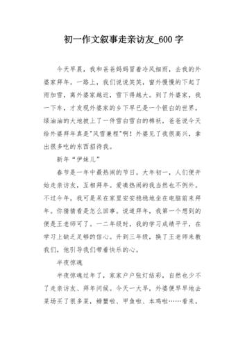 初一作文叙事走亲访友600字