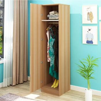 木质衣柜现代简约衣柜经济小型衣柜挂衣柜衣橱单人单门衣帽柜储物柜