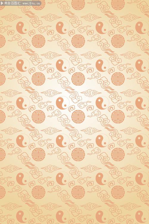 道教花纹背景素材