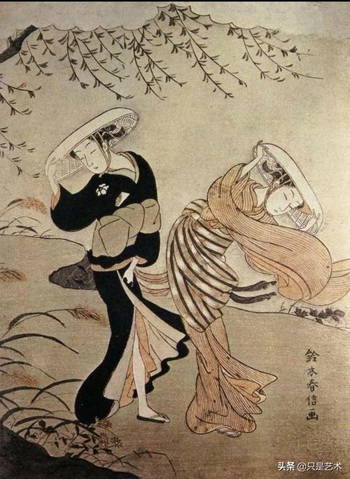 铃木春信的日本传统浮世绘