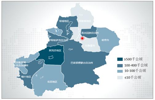 新疆棉花种植面积分布
