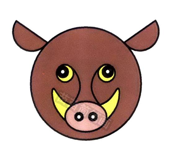 野猪头像简笔画怎么画