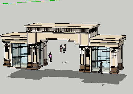 现代小区大门sketchup模型