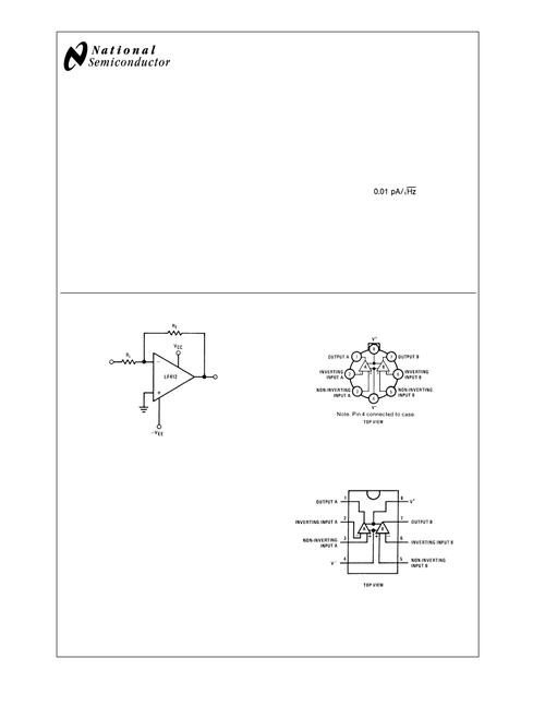 lf412低失调,低漂移双jfet输入运算放大器