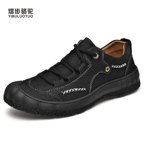 熠步骆驼登山鞋男冬季加绒棉鞋户外运动橡胶高帮休闲鞋