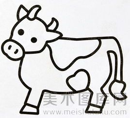 牛的简笔画可爱一点的