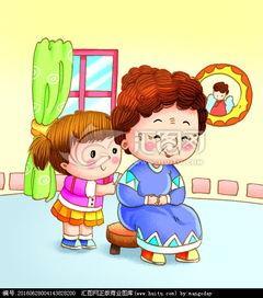 孩子给奶奶捶背简笔画