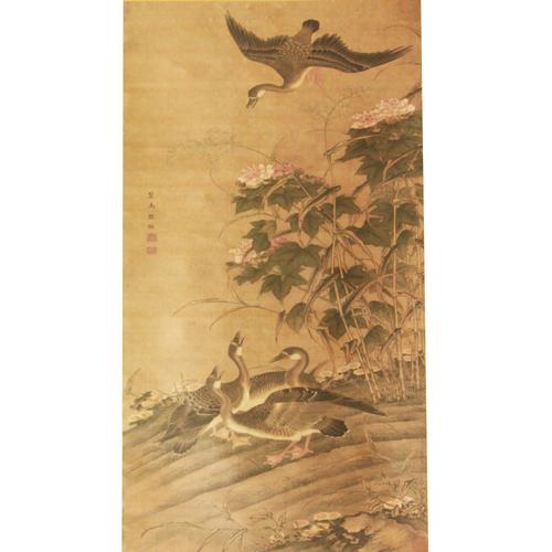 牡丹芦雁图