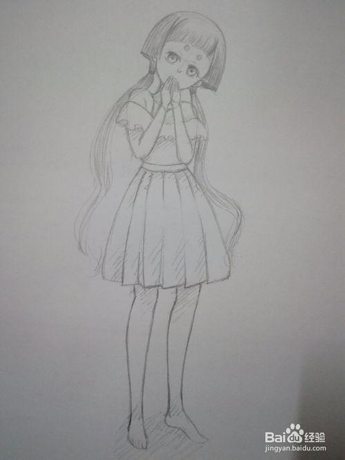 动漫人物全身像手绘线稿怎么画