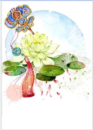 手绘古风古韵【头饰】--花钿委地无人收,翠翘金雀玉搔头.