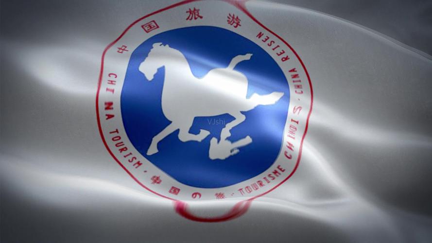 中国旅游标志旗帜动画