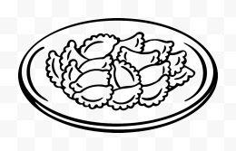 简笔画饺子