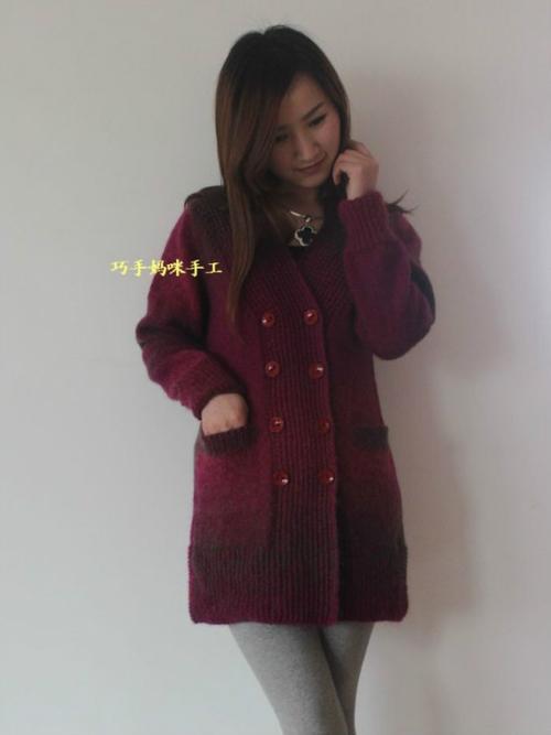 巧手妈咪-双排扣开衫 - 阿明的手工坊 - 千针万线