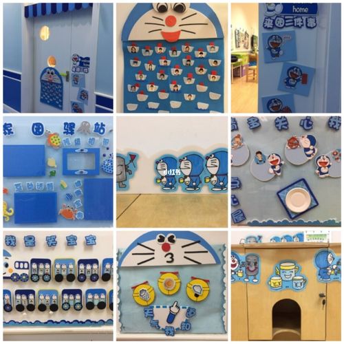 幼儿园小班多啦a梦开学主题环创_幼儿园_幼儿园小班_教育_学前教育