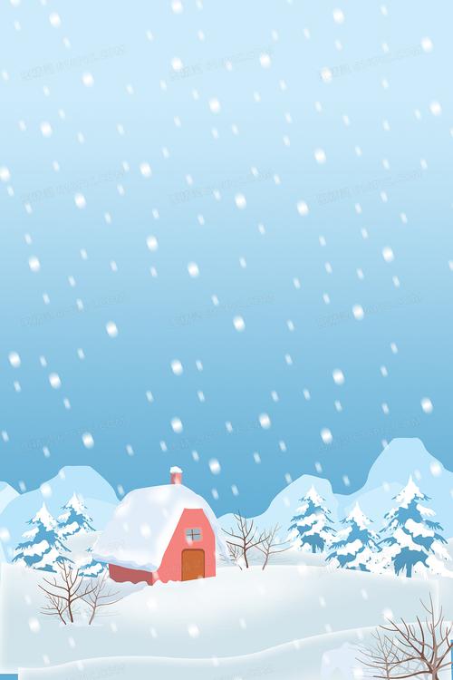 冬季卡通插画风背景