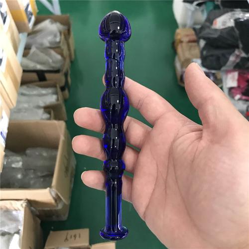 zcz蓝色水晶玻璃肛塞后庭男女用自慰器另类玩具阳具棒开扩肛gay