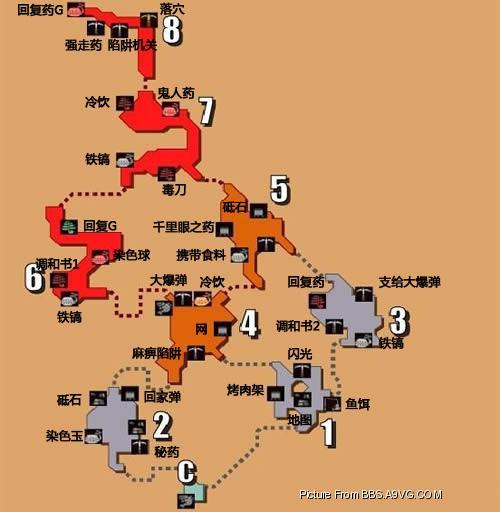 《怪物猎人2g》g训练所旅程及地图采集指南
