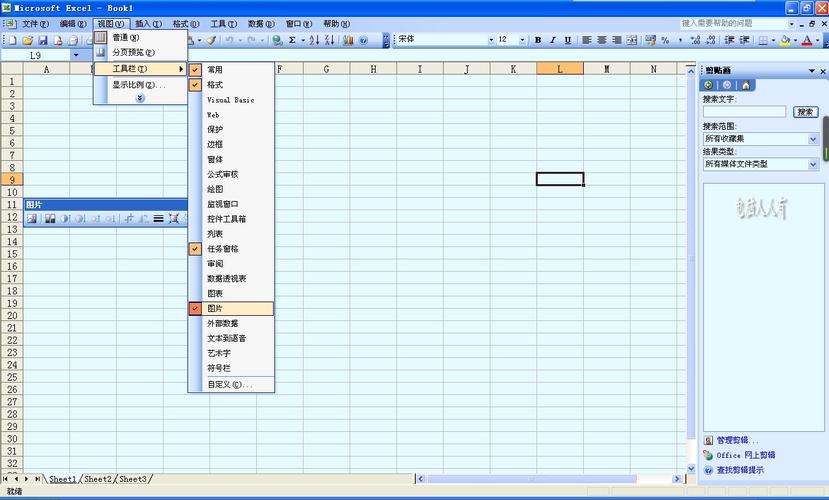 windows xp , excel 图片工具栏在哪里啊?