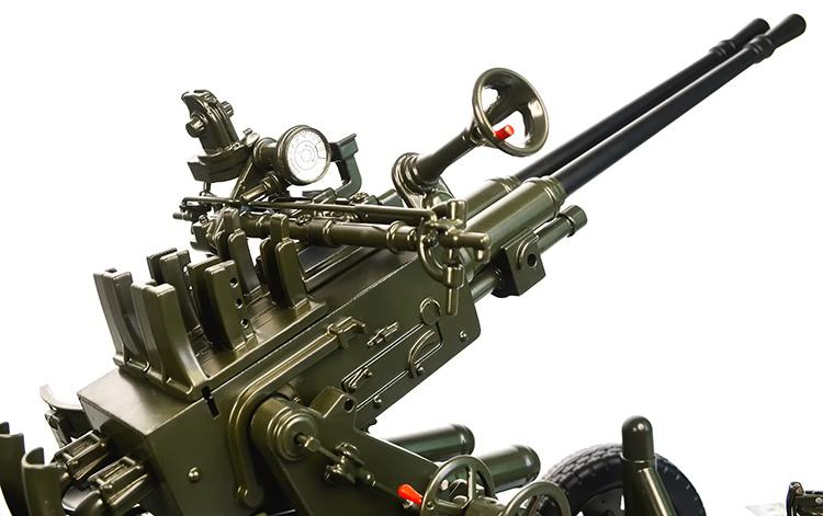 双37高射炮模型合金属静态65式37毫米双管高炮防空炮军模摆件工艺品