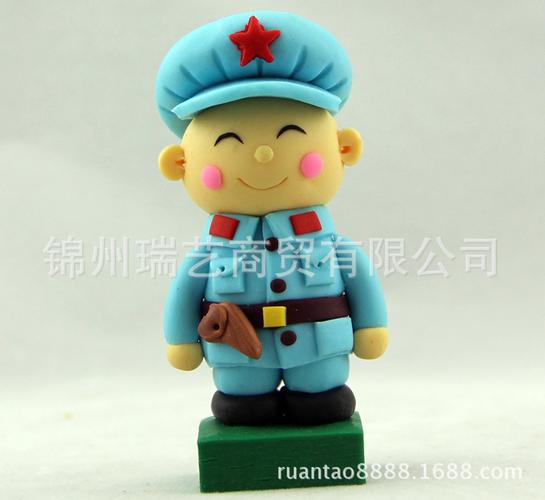 锦州瑞艺软陶 纯手工制作 diy摆件 情侣之兰军人 男 礼品收藏