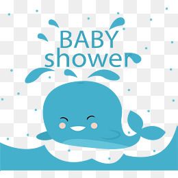 可爱卡通蓝色鲸鱼