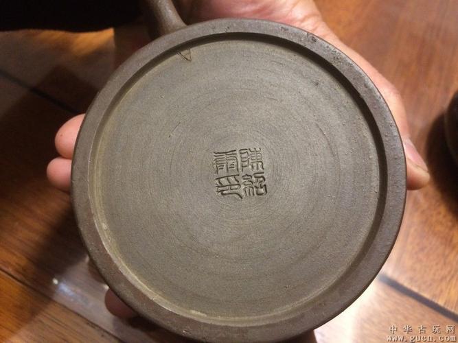 建水紫陶老厂柴烧大师"陈绍康"残贴紫陶井栏壶茶壶一把包老包真!