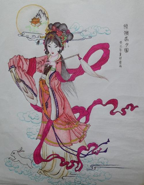 嫦娥的简笔画做手抄报 手抄报简单又漂亮