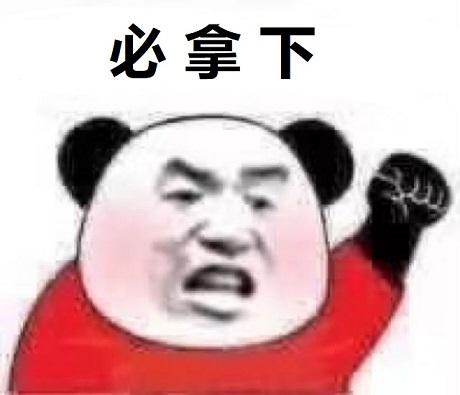 熊猫头激动挥拳:必拿下 - diy斗图表情 - diydoutu.com