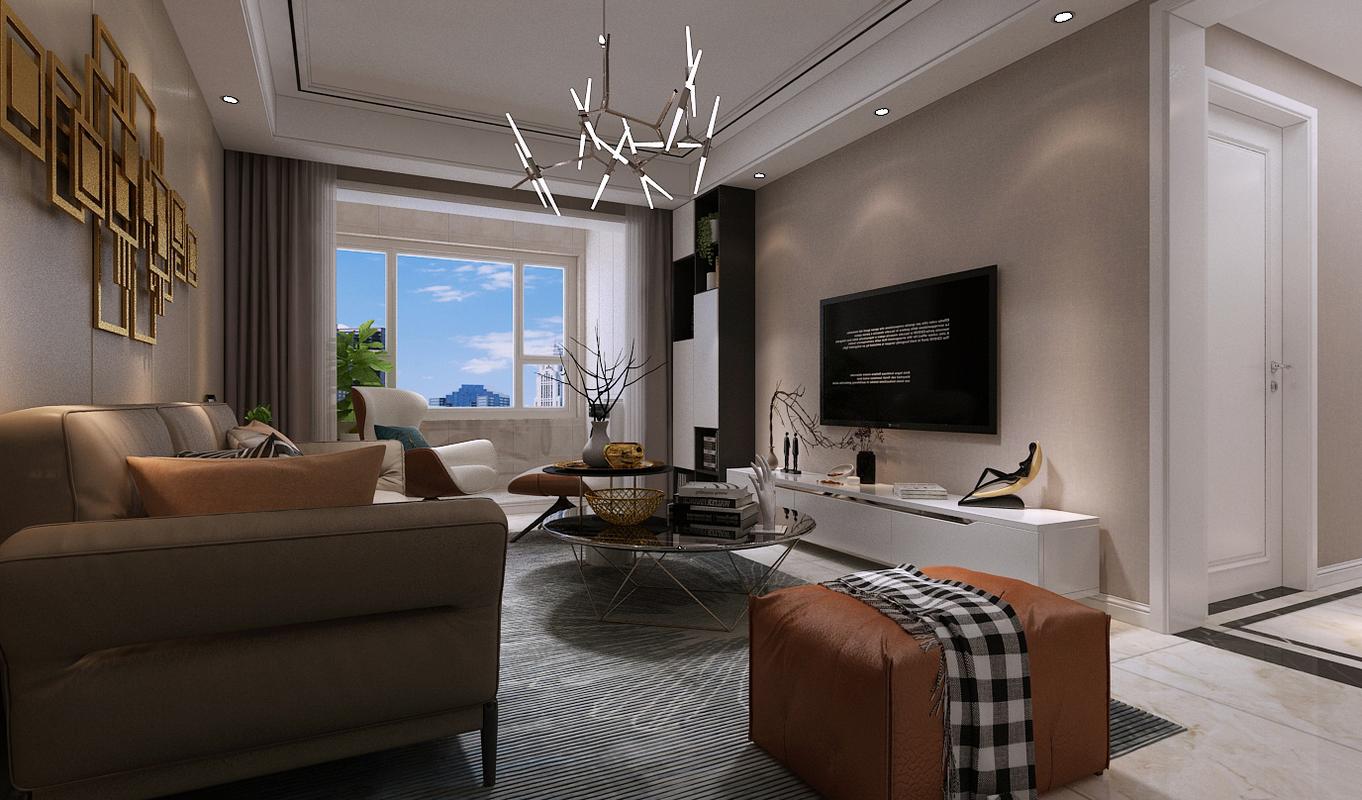 绿地国际城103平现代风格装修效果图