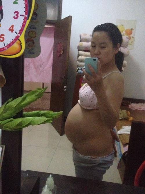 34周了,看着肚子好小