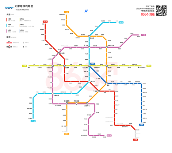 天津地铁线路图