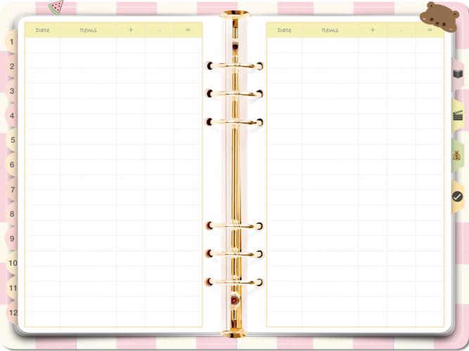 ipad/goodnotes电子手帐模板/读书电影模版/国誉自我时间轴周计划